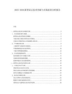 2025-2030新型顯示技術(shù)突破與市場前景分析報告