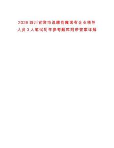 2025四川宜賓市選聘縣屬國有企業領導人員3人筆試歷年參考題庫附帶答案詳解