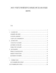 2025中國汽車維修保養行業現狀分析及未來市場前景研究