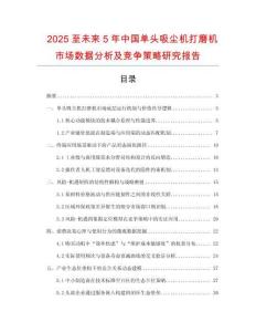 2025至未來5年中國單頭吸塵機打磨機市場數(shù)據(jù)分析及競爭策略研究報告