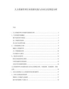 人力資源管理行業創新實踐與企業文化塑造分析