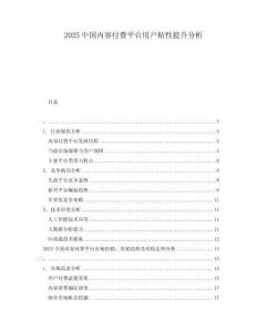2025中國內(nèi)容付費(fèi)平臺(tái)用戶粘性提升分析