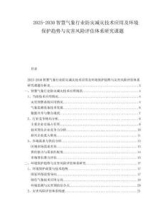 2025-2030智慧氣象行業防災減災技術應用及環境保護趨勢與災害風險評估體系研究課題
