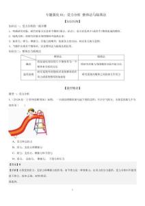 專(zhuān)題強(qiáng)化01：受力分析 整體法與隔離法 解析版
