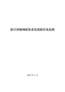 2025低空智能網(wǎng)聯(lián)體系發(fā)展路徑及趨勢(shì)-