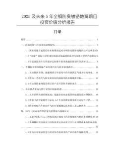 2025及未來5年全銅防臭鍍鉻地漏項目投資價值分析報告