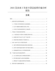 2025及未來5年皮卡項目投資價值分析報告