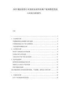 2025橡膠輪胎行業(yè)現(xiàn)狀原材料依賴產(chǎn)能調(diào)整投資進入時機分析報告