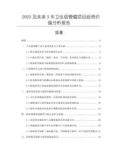 2025及未來5年衛生級管帽項目投資價值分析報告