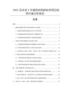 2025及未來5年建筑結(jié)構(gòu)膠粘劑項目投資價值分析報告