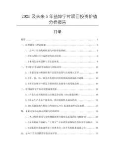 2025及未來5年益坤寧片項目投資價值分析報告