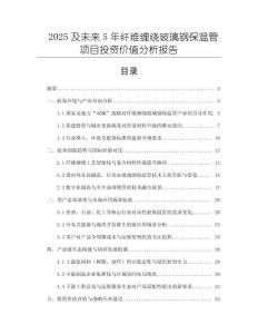 2025及未來5年纖維纏繞玻璃鋼保溫管項(xiàng)目投資價值分析報告