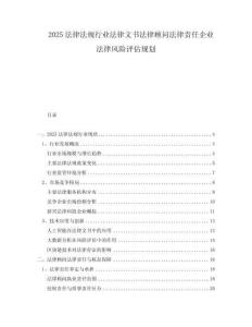 2025法律法規(guī)行業(yè)法律文書法律顧問法律責(zé)任企業(yè)法律風(fēng)險評估規(guī)劃