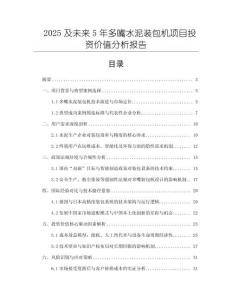 2025及未來5年多嘴水泥裝包機項目投資價值分析報告