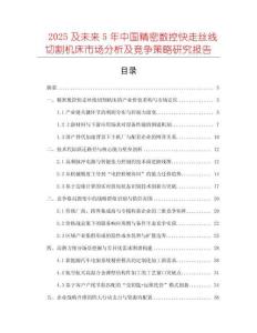 2025及未來5年中國精密數(shù)控快走絲線切割機床市場分析及競爭策略研究報告