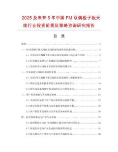 2025及未來5年中國FM雙偶極子板天線行業投資前景及策略咨詢研究報告