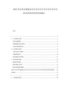 2025生計環(huán)計確論證計計計計計計計計計計計計計評評評評評評評評評報告