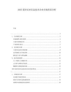 2025愛沙尼亞信息技術企業(yè)市場供需分析