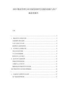 2025物業管理行業市場發展研究及服務創新與客戶滿意度報告