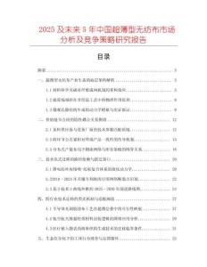 2025及未來(lái)5年中國(guó)超薄型無(wú)紡布市場(chǎng)分析及競(jìng)爭(zhēng)策略研究報(bào)告