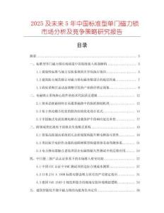 2025及未來5年中國標(biāo)準(zhǔn)型單門磁力鎖市場分析及競爭策略研究報(bào)告