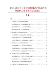 2025及未來5年中國塑料透明包裝袋市場分析及競爭策略研究報告