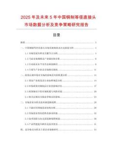 2025年及未來(lái)5年中國(guó)銅制等徑直接頭市場(chǎng)數(shù)據(jù)分析及競(jìng)爭(zhēng)策略研究報(bào)告