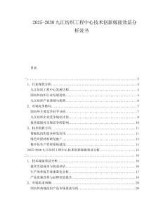 2025-2030九江紡織工程中心技術創新嫁接效益分析說書