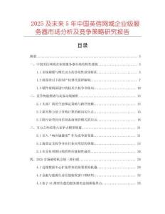 2025及未來5年中國英信網(wǎng)域企業(yè)級服務(wù)器市場分析及競爭策略研究報告