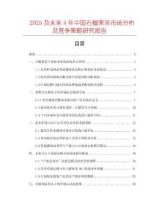 2025及未來5年中國石榴果茶市場分析及競爭策略研究報告