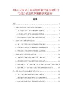 2025及未來5年中國頂裝式浮球液位計市場分析及競爭策略研究報告
