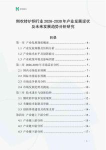 側吹轉爐鋼行業(yè)2026-2030年產(chǎn)業(yè)發(fā)展現(xiàn)狀及未來發(fā)展趨勢分析研究