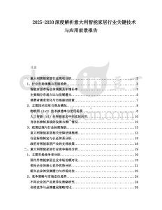 2025-2030深度解析意大利智能家居行業(yè)關(guān)鍵技術(shù)與應(yīng)用前景報(bào)告