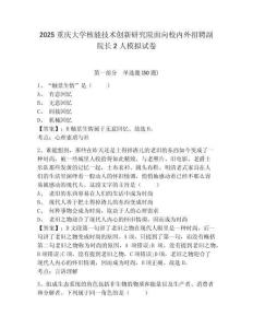 2025重慶大學核能技術創新研究院面向校內外招聘副院長2人模擬試卷及答案詳解（各地真題）