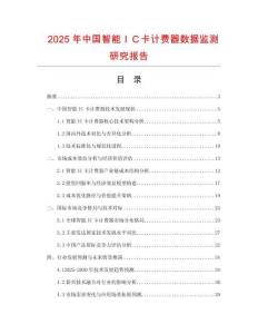 2025年中國智能ＩＣ卡計費(fèi)器數(shù)據(jù)監(jiān)測研究報告