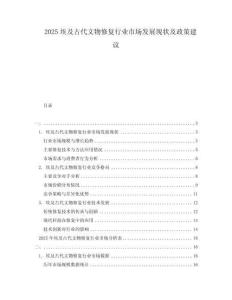 2025埃及古代文物修復(fù)行業(yè)市場(chǎng)發(fā)展現(xiàn)狀及政策建議