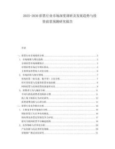 2025-2030彩票行業(yè)市場(chǎng)深度調(diào)研及發(fā)展趨勢(shì)與投資前景預(yù)測(cè)研究報(bào)告