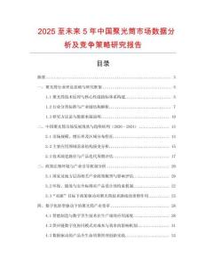2025至未來(lái)5年中國(guó)聚光筒市場(chǎng)數(shù)據(jù)分析及競(jìng)爭(zhēng)策略研究報(bào)告