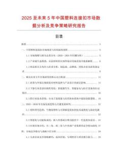 2025至未來5年中國塑料連接扣市場數(shù)據(jù)分析及競爭策略研究報告