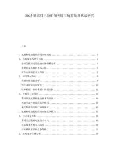 2025氢燃料电池船舶应用市场前景及挑战研究