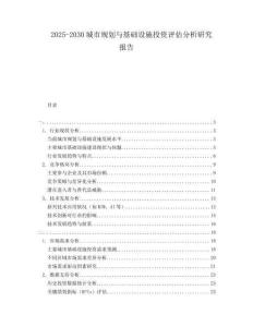 2025-2030城市規劃與基礎設施投資評估分析研究報告