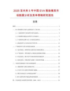 2025至未來5年中國EVA鞋墊模具市場數(shù)據(jù)分析及競爭策略研究報告