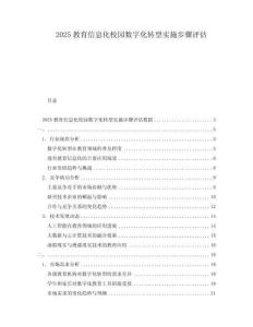 2025教育信息化校園數(shù)字化轉(zhuǎn)型實施步驟評估