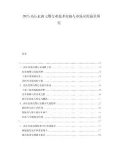 2025高壓直流電纜行業(yè)技術(shù)突破與市場(chǎng)應(yīng)用前景研究