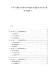 2025中國電子商務(wù)平臺搭建系統(tǒng)功能需求及技術(shù)服務(wù)升級報告