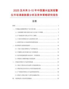 2025及未來5-10年中國漏水監(jiān)測報警儀市場調(diào)查數(shù)據(jù)分析及競爭策略研究報告