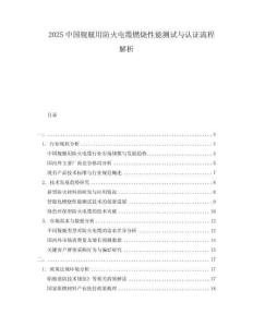 2025中國艦艇用防火電纜燃燒性能測試與認證流程解析