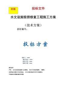 水文設施毀損修復工程施工方案投標文件（技術標）