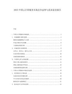 2025中國(guó)云計(jì)算服務(wù)市場(chǎng)競(jìng)爭(zhēng)態(tài)勢(shì)與需求前景報(bào)告