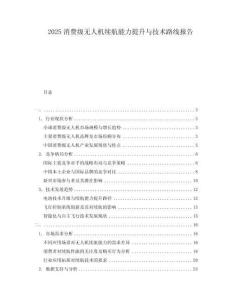 2025消費級無人機續航能力提升與技術路線報告